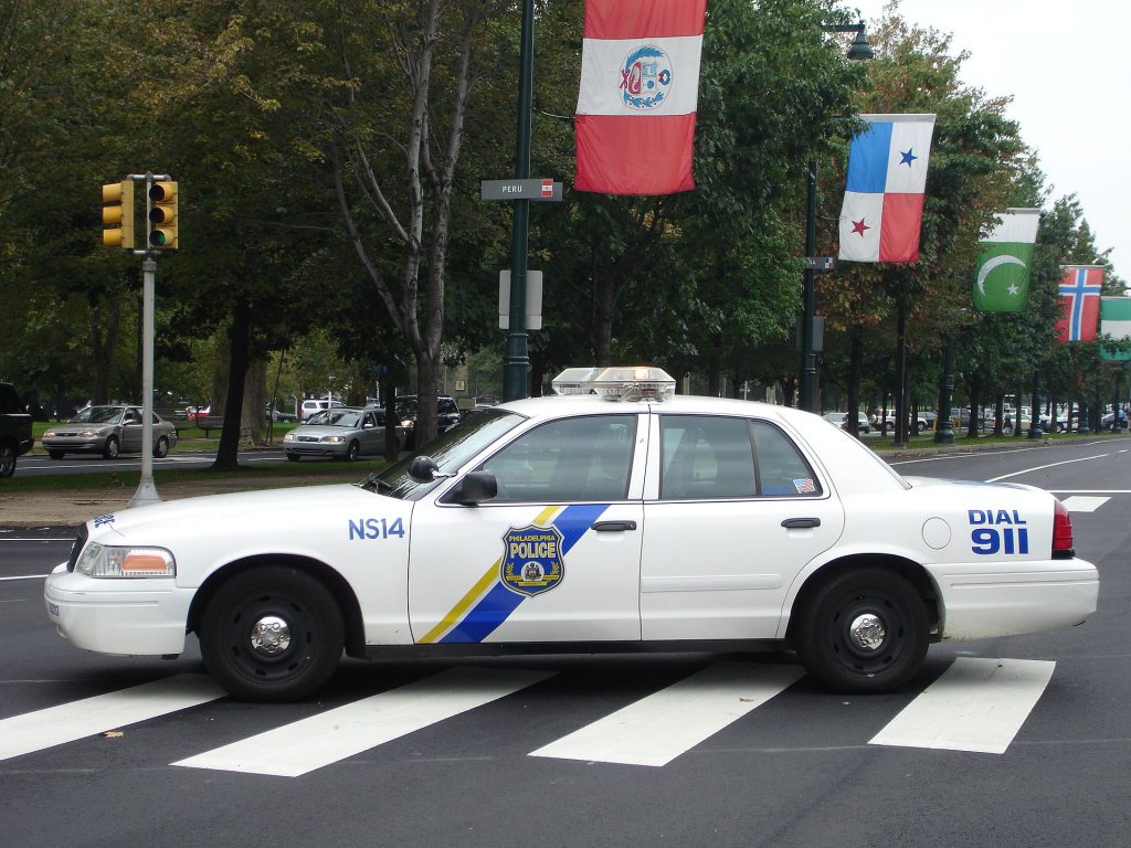 Philadelphia Police cruiser on Ben Franklin Parkway